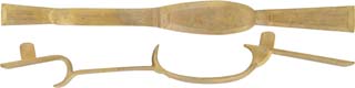 Triggerguard,
Isaac Haines, Lancaster County,
small, fits our stock for 38" swamped barrel,
wax cast brass